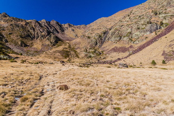 Landscape of Parc Natural Comunal de les Valls del Comapedrosa national park in Andorra