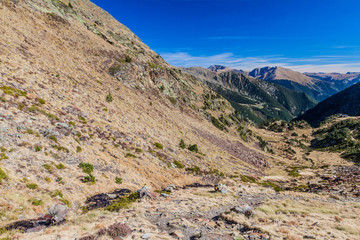 Landscape of Parc Natural Comunal de les Valls del Comapedrosa national park in Andorra