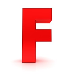 F letter sign red 3d