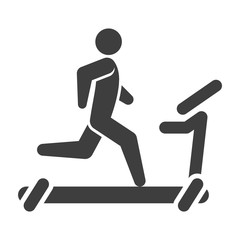 Icon of a man on a treadmill. Vector on a white background