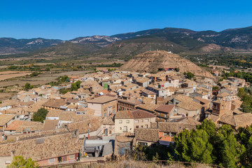 Fototapeta na wymiar Aerial view of Bolea village, Aragon province, Spain