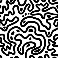 Abstract black and white seamless pattern