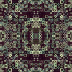 Fototapeta premium Robot Face. Random Distributed Pattern Generative Art background illustration