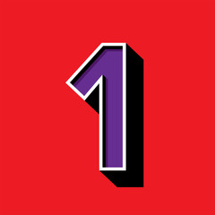 Number 1 logo on red background