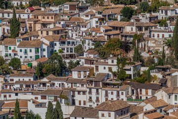 Fototapeta na wymiar Houses of Albaycin neighborhood in Granada, Spain