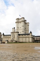 Fototapeta na wymiar Château de Vincennes, paris, france, castle, tower, stone, medieval, architecture, building, old, historic, monument, fortress, wall