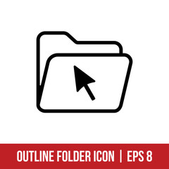 Folder Icon Vector Template Outline