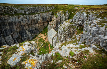 Saint Govan`s Chapel, Wales, UK. Saint Govan`s Chapel, near Bosherston, Pembrokeshire, Wales, UK