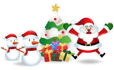 merry christmas.santa claus cute cartoon.for Christmas and Happy New Year background.vector illustration