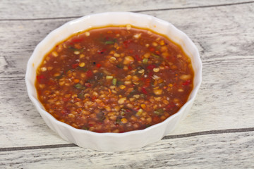 Thai style spicy chilli sauce