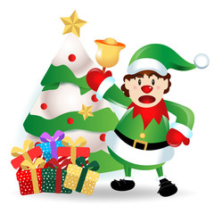 merry christmas.santa claus cute cartoon.for Christmas and Happy New Year background.vector illustration