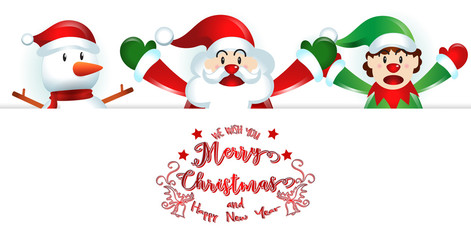 merry christmas.santa claus cute cartoon.for Christmas and Happy New Year background.vector illustration