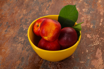 Sweet tasty ripe few nectarines
