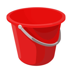 bucket red realistic vector illustration isolated © Ihor