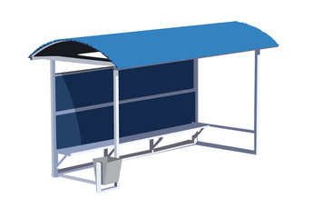 bus stop realistic vector illustration isolated 