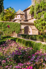 Fototapeta na wymiar Garden at Alhambra in Granada, Spain