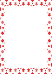 White Frame with Decorated Borders