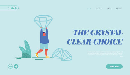 Business People Characters Investing Money on Bank Account. Man with Diamonds, Concept of Moneybox, Safe Deposit