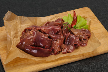 Raw chicken liver ready for cooking