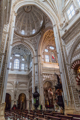 Fototapeta na wymiar CORDOBA, SPAIN - NOVEMBER 4, 2017: Interior of Mosque–Cathedral (Mezquita-Catedral) of Cordoba, Spain