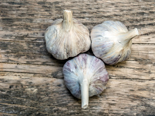 Three bulbs of garlic