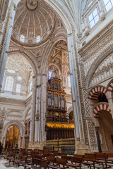 CORDOBA, SPAIN - NOVEMBER 4, 2017: Interior of Mosque–Cathedral (Mezquita-Catedral) of Cordoba,...