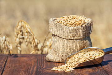oat grains in bag