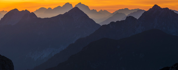 Julian Alps after sunset, close-up