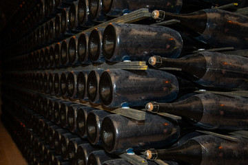 Champagne in a cellar