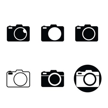 camera logo vector icon set