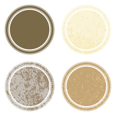 Set of templates of color round retro vintage grunge frames for greetings, promotion and price. Vector elements with scratched effect  for posters, sites, web, shops, websites, labels, design.