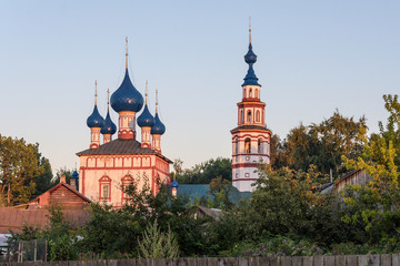 The Temple of the icon of the Mother of God Korsunskaya in the city of Uglich of the Yaroslavl region of Russia. Orthodox church.