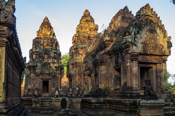 Banteay Srei is a Hindu temple dedicated to Shiva in Angkor, Cambodia