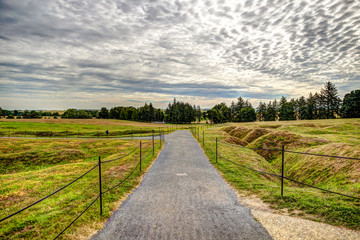 Preserved battlefields at Beaumont Hamel memorial.