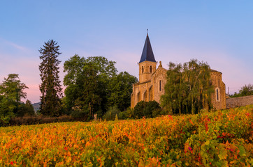 Church of Emeringes at dawn