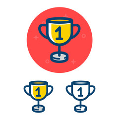 Cup icon. Line, glyph and filled outline colorful version, Trophy outline and filled vector sign. Symbol, logo illustration. Different style icons set. Vector graphics