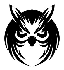 Owl logo on a white background