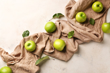 Fresh ripe apples on light background