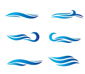 Water wave set Logo Template. Water Design Elements. Can be used as icon, symbol or logo design.