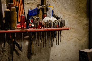 Carpenter tools at the workshop