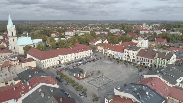 Aerial view of Oswiecim, the town beside the Auschwitz nazi concentration camp.