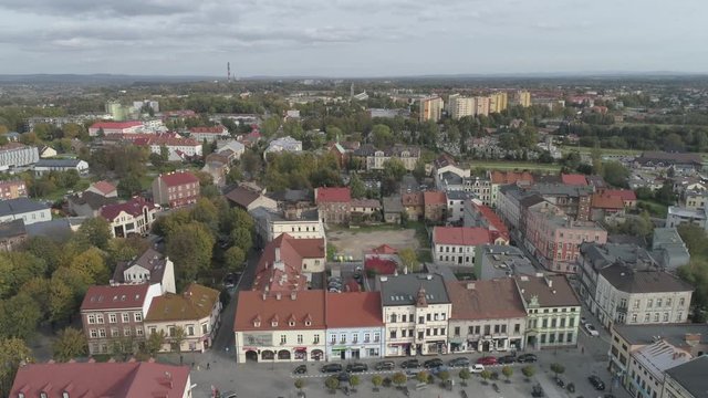 Aerial view of Oswiecim, the town beside the Auschwitz nazi concentration camp.