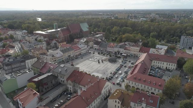 Aerial view of Oswiecim, the town beside the Auschwitz nazi concentration camp.