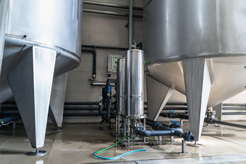 System of automatic treatment and multi-level filtration of drinking water. Plant or factory for production of pure drinking water