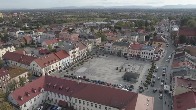 Aerial view of Oswiecim, the town beside the Auschwitz nazi concentration camp.
