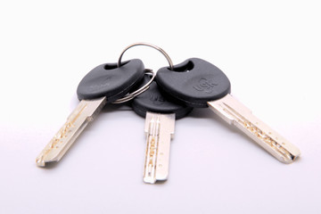 bunch of keys isolated on white background