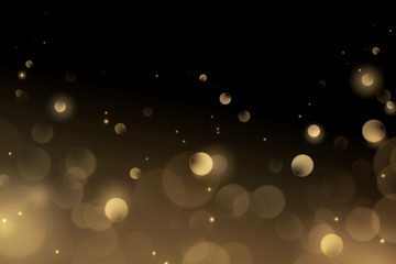 Luxury gold bokeh on black background for decoration