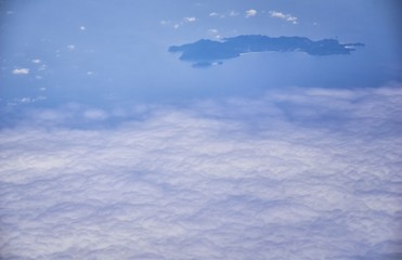 Fototapeta premium Phuket Thailand aerial drone bird's eye view photo of tropical sea, Indian Ocean, coast with Beautiful island south of Bangkok in the Andaman Sea, near the Strait of Malacca. Asia. 