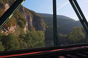 The view from the railroad bridge in Ovcar banja, Serbia.