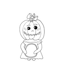 Halloween coloring page, line art Helloween isolated on the white background